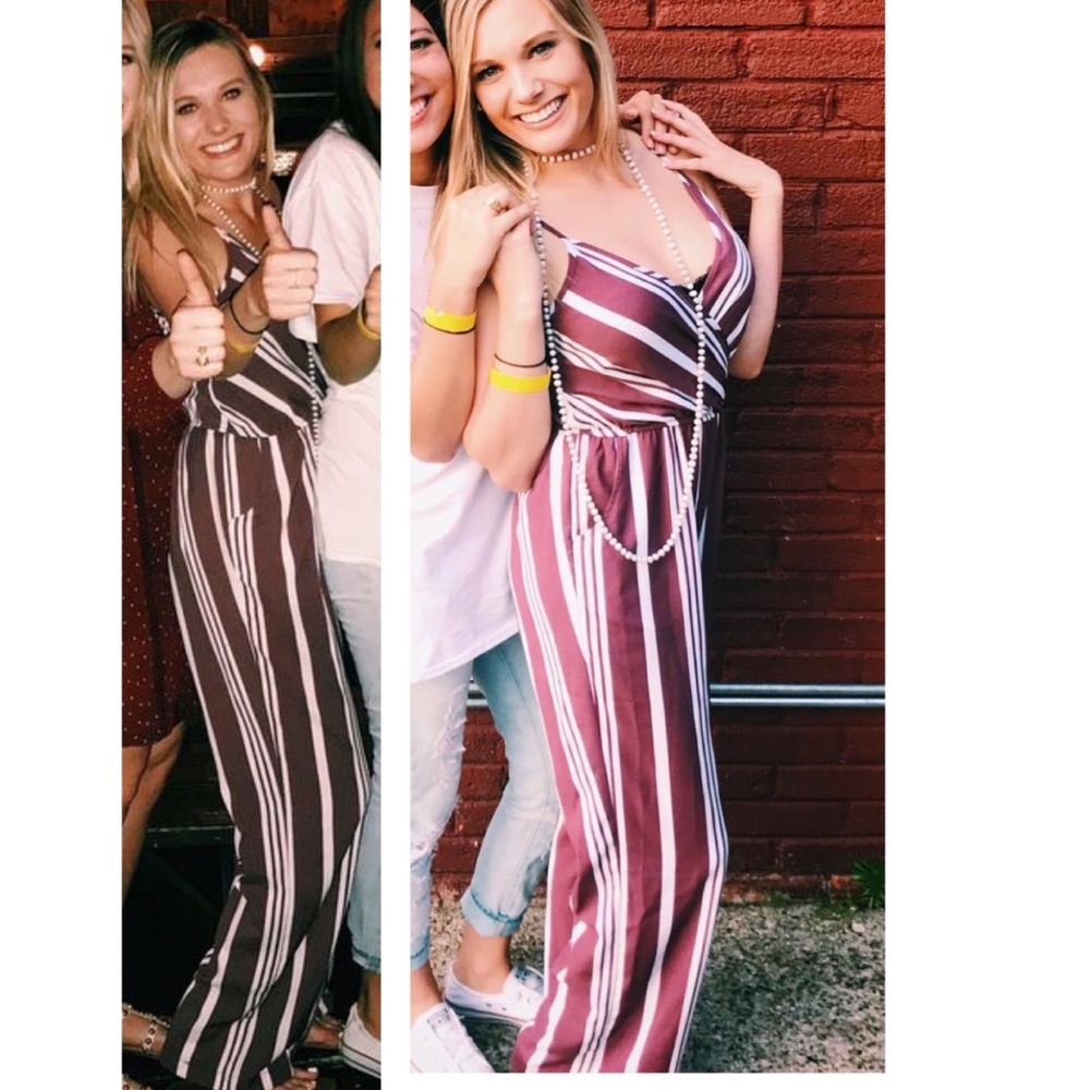 Maroon striped jumper